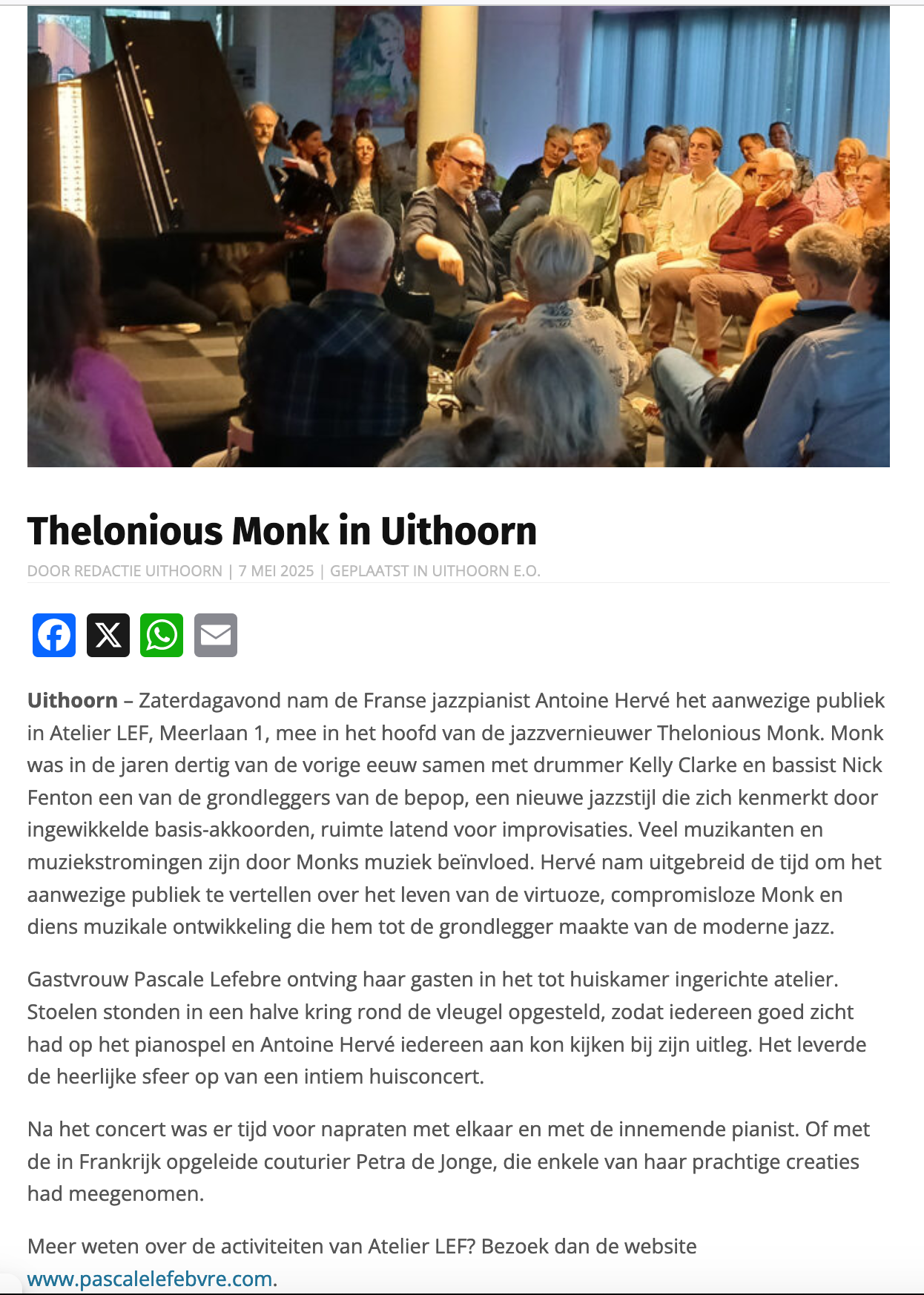 Jazz Concert Maasterklass Uithoorn - 4 & 5 Oktober