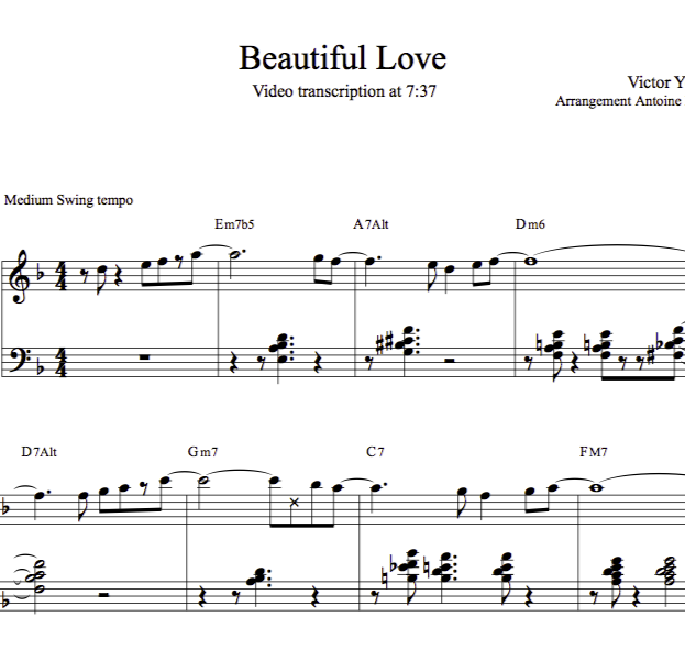 BEAUTIFUL LOVE - Cours de Piano jazz par Antoine Hervé