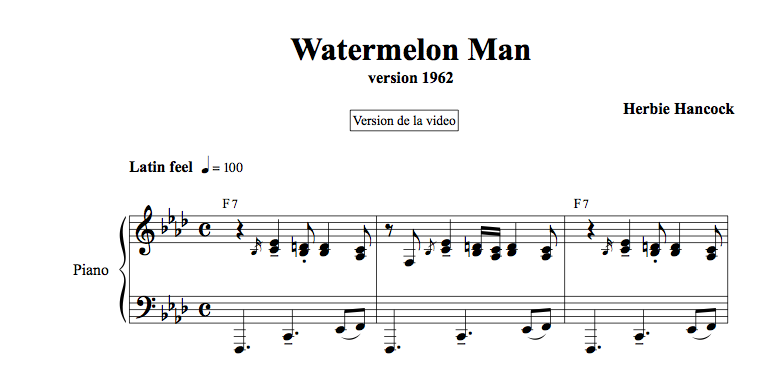 WATERMELON MAN - Cours de Piano par Antoine Hervé
