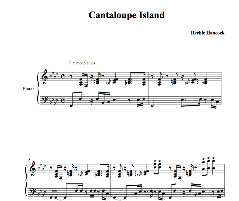 CANTALOUPE ISLAND - Cours de Piano par Antoine Hervé