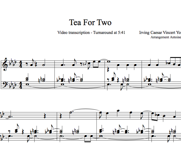 TEA FOR TWO - cours de piano jazz par Antoine Hervé