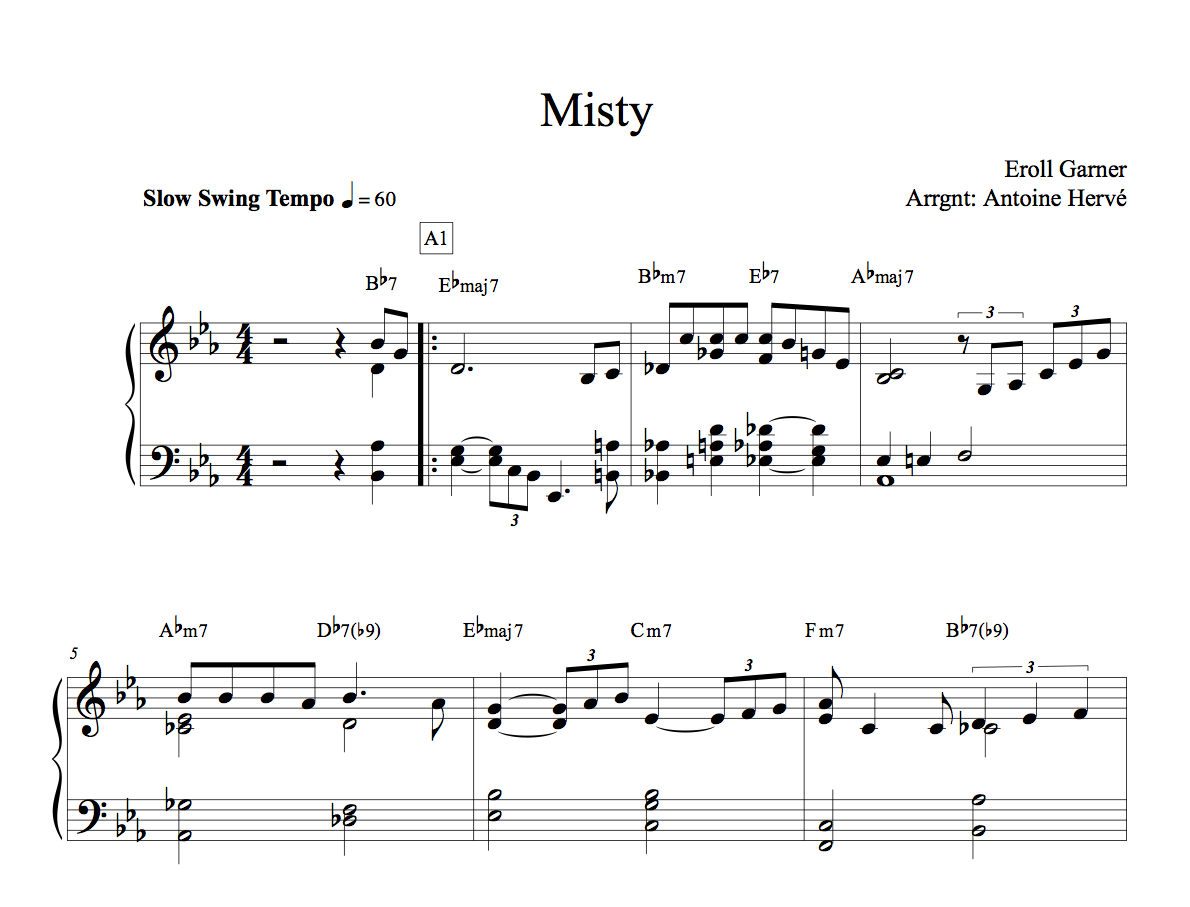 MISTY- Cours de Piano par Antoine Hervé