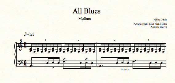 All Blues - cours de piano jazz par Antoine Hervé