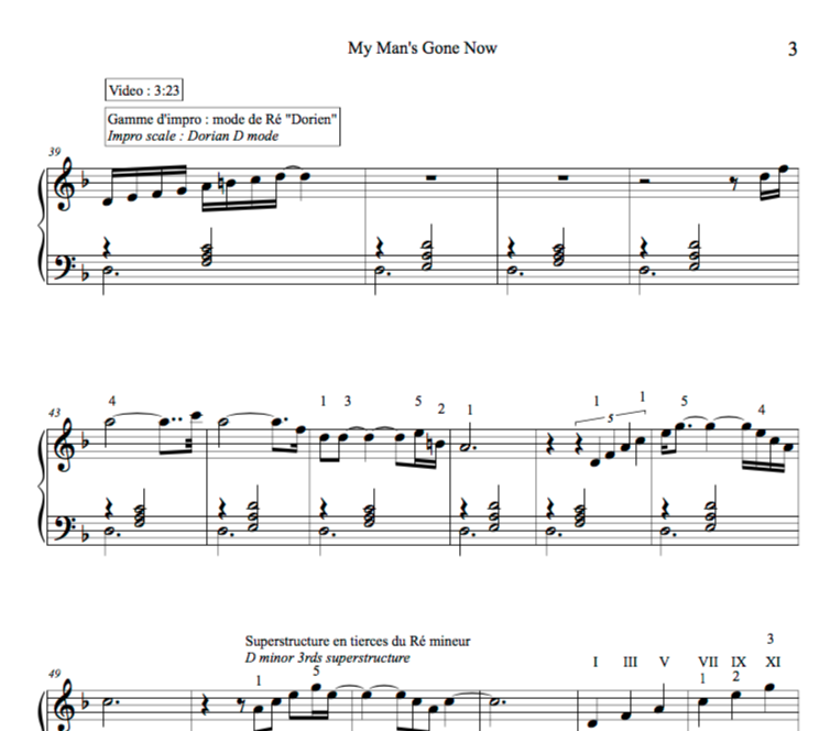 MY MAN'S GONE NOW - Piano Lesson by Antoine Herve|MY MAN'S GONE NOW - Cours de Piano par Antoine Hervé