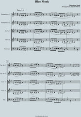 BLUE MONK, score for school Horns Quintet|BLUE MONK - partition pour quintette de cuivres d'élèves