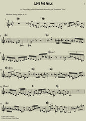 LOVE FOR SALE - Julian Canonball Adderley's chorus transcription by Antoine Herve|LOVE FOR SALE - relevé du chorus de Julian Canonball Adderley par Antoine Hervé