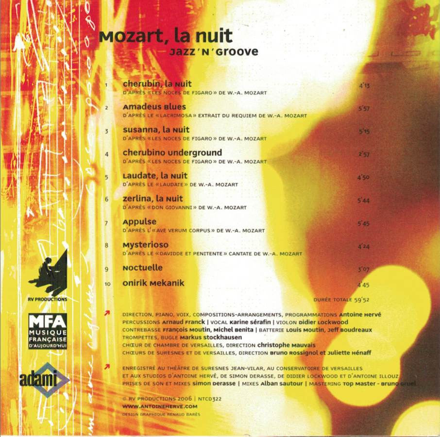 MOZART, LA NUIT - album cross-over d'Antoine Hervé avec choeur et jazz quintet