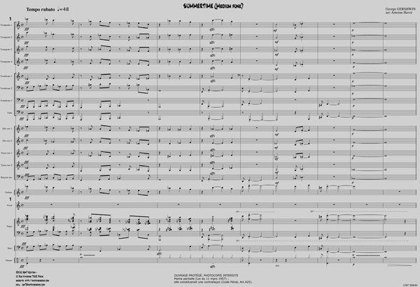 SUMMERTIME Funk - G.Gershwin - Score et Parties pour big-band