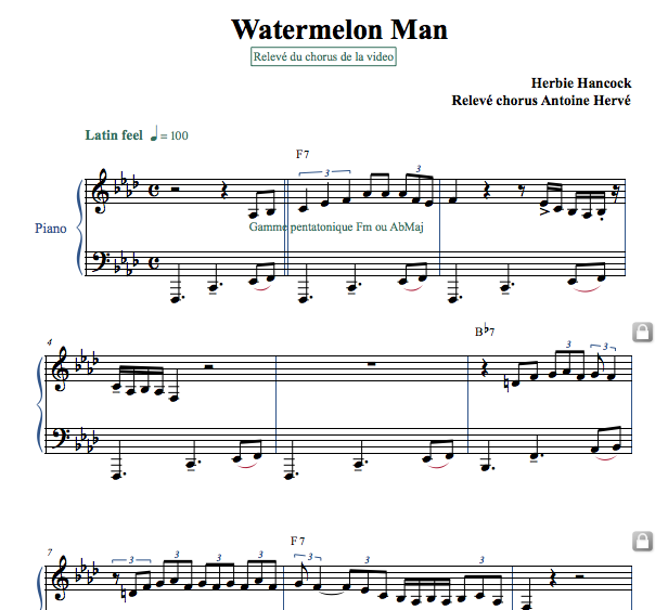 WATERMELON MAN - Cours de Piano par Antoine Hervé