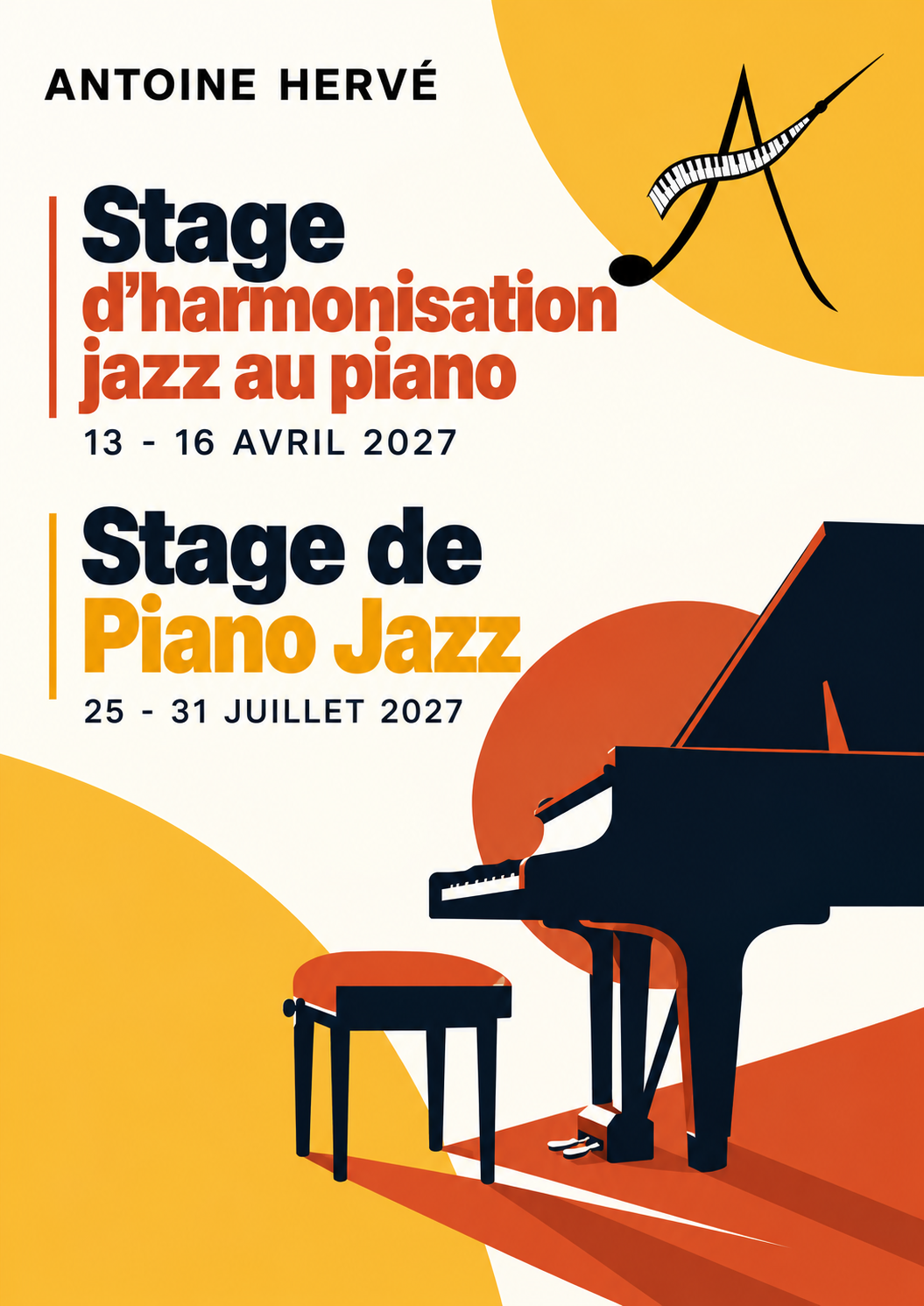 Stages de Piano Jazz (avril et juillet 2027)