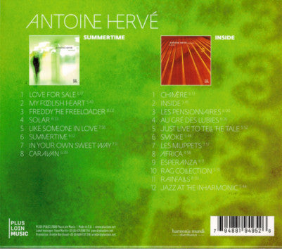 COFFRET SUMMERTIME/INSIDE - double CD d'Antoine Hervé en Trio avec François et Louis Moutin (Summertime) et Inside en solo