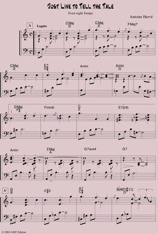 JUST LIVE TO TELL THE TALE - Sheet for piano solo|JUST LIVE TO TELL THE TALE partition pour piano solo d'Antoine Hervé