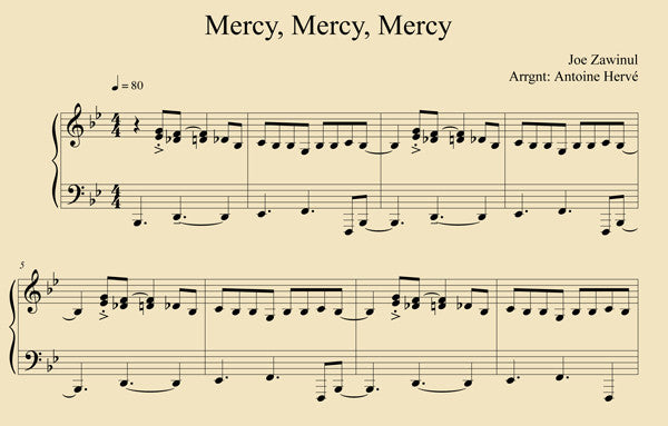 MERCY, MERCY, MERCY - Piano Lesson by Antoine Herve|MERCY, MERCY, MERCY - Cours de Piano par Antoine Hervé